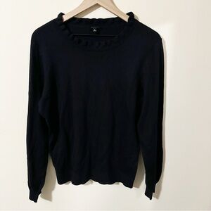 Talbots Womens Black Long Sleeve Sweater 10% Wool Size Medium